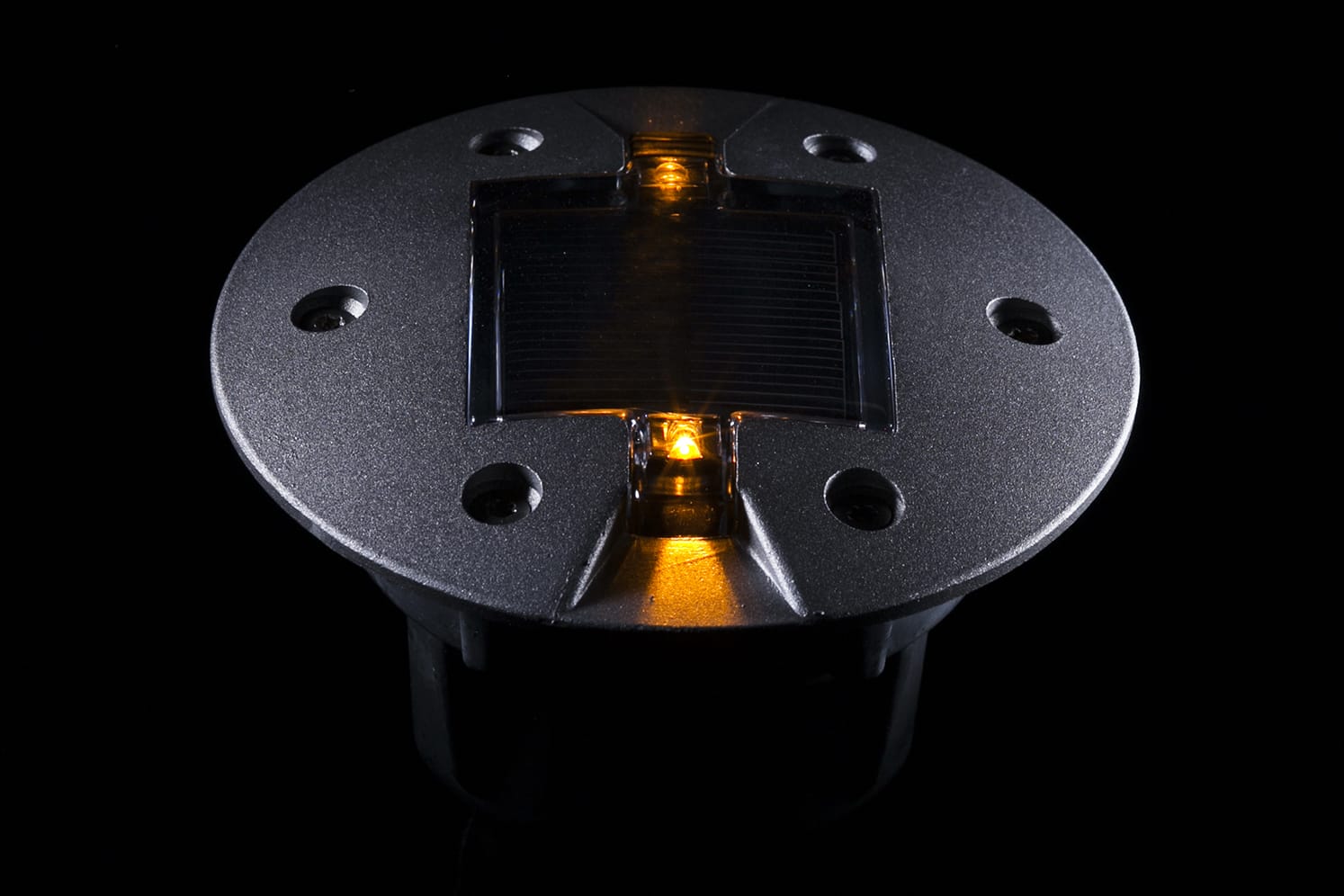 ECO-143: embedded solar stud. LED solar road stud for architecture and town planning installations.