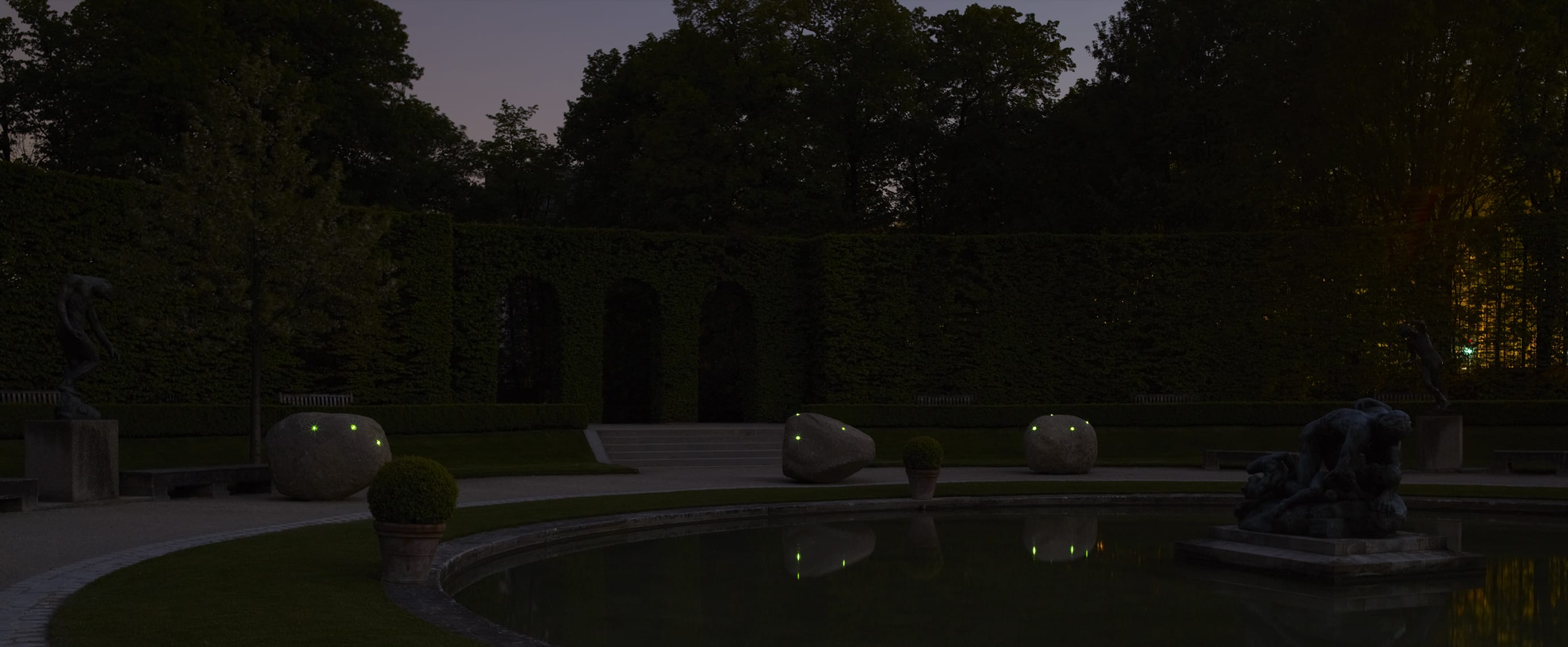 Illumination LED jardin du Musée Rodin balise solaire ECO-84 Eco-Innov