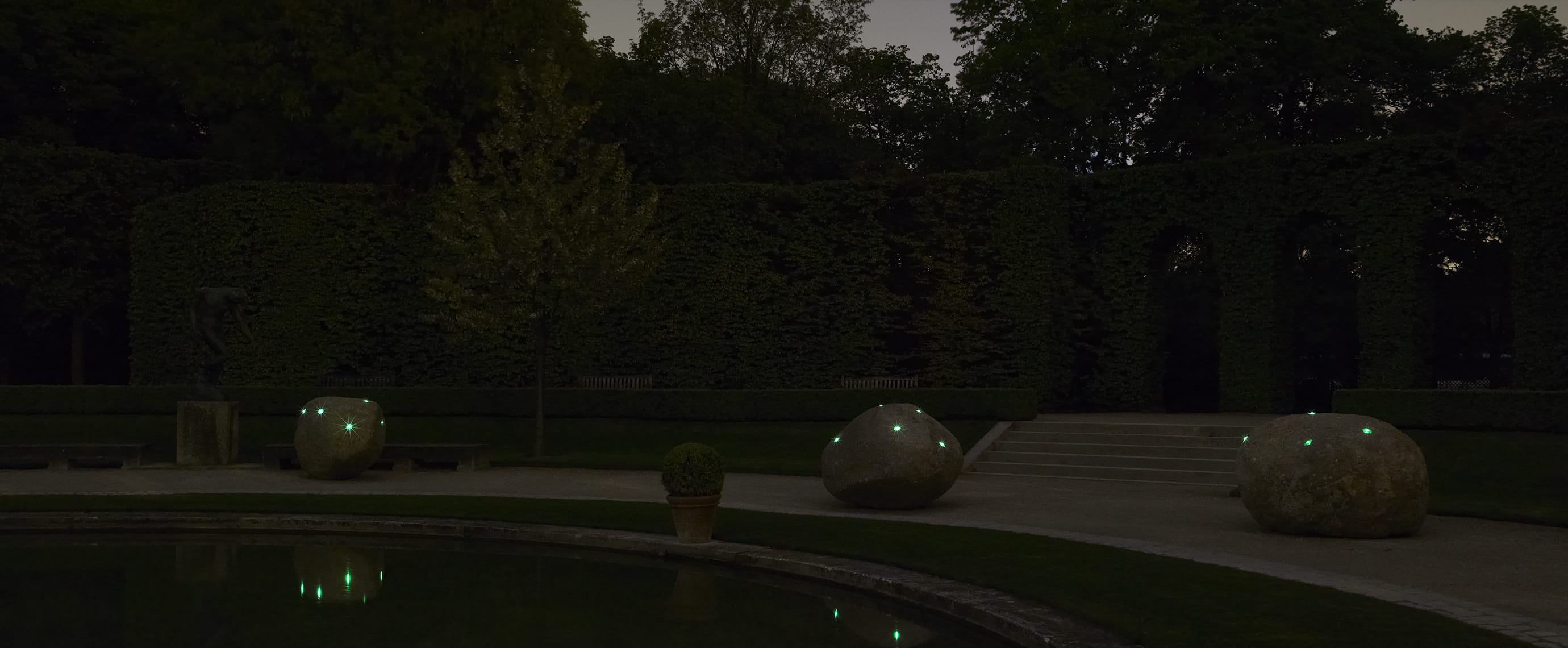 Illumination LED jardin du Musée Rodin balise solaire ECO-84 Eco-Innov