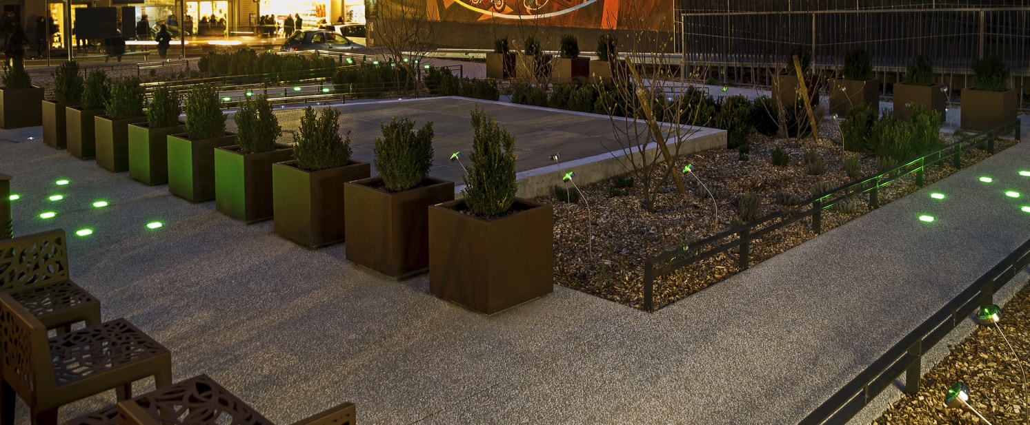 Pavé lumineux LED sur square urbain