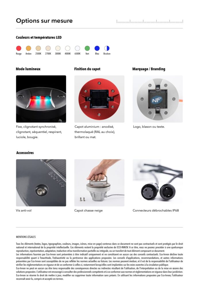 Eco-Innov : Balisage lumineux de sécurité. Explorez notre large gamme de produits personnalisables pour une configuration sur mesure.