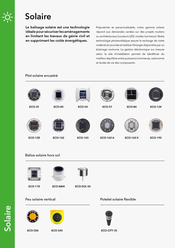 Eco-Innov : Balisage lumineux de sécurité. Explorez notre large gamme de produits personnalisables pour une configuration sur mesure.
